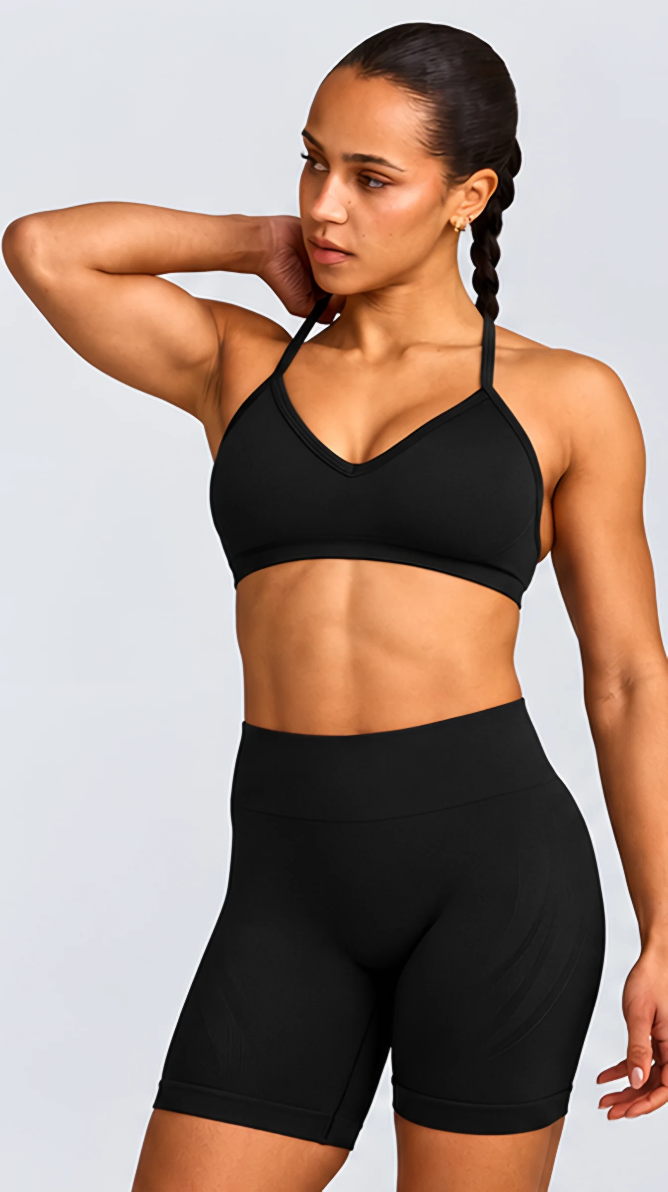 Classy Strappy Sports Bra, worn, front
