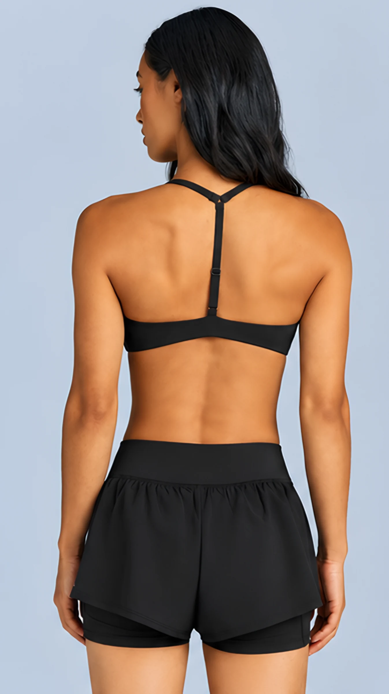 Classy Back Minimal Bralette, worn, back with the T-back strap
