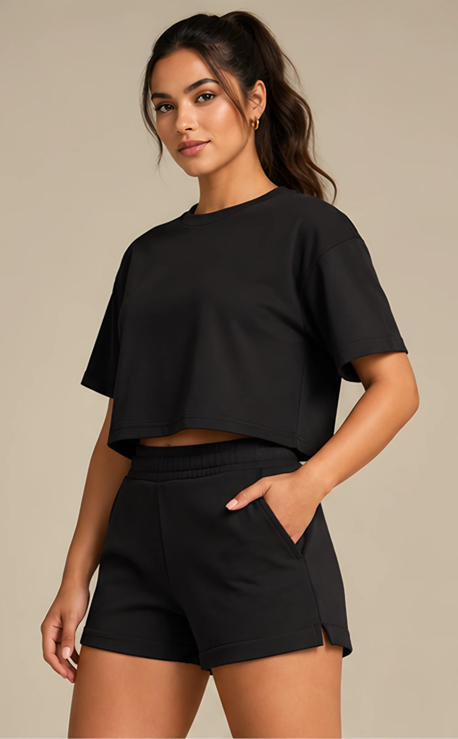Classy Comfort Lightweight Shorts, worn, front, hand in the pocket