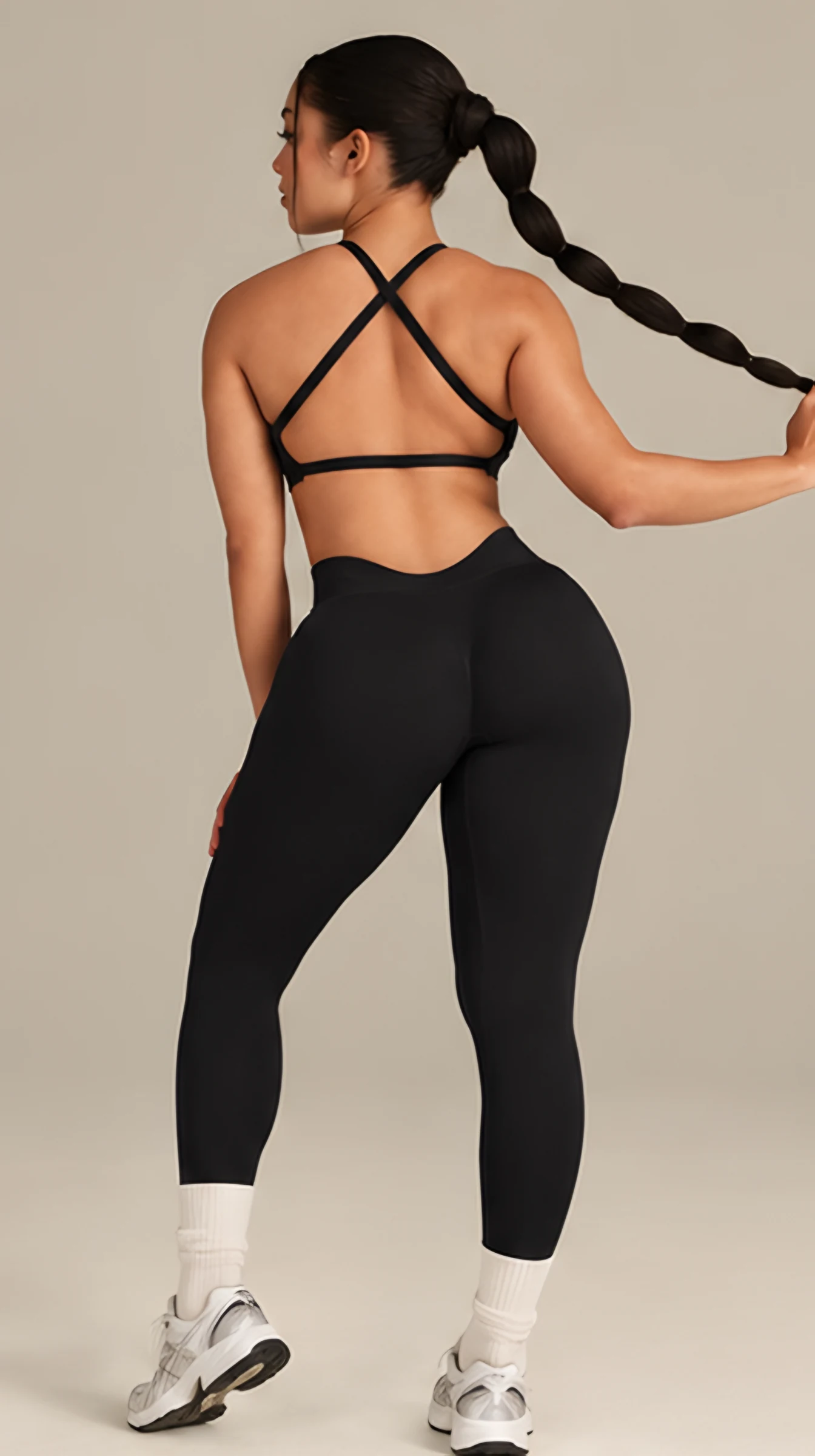 Classy Cross Back Bra, worn, back with crossed straps