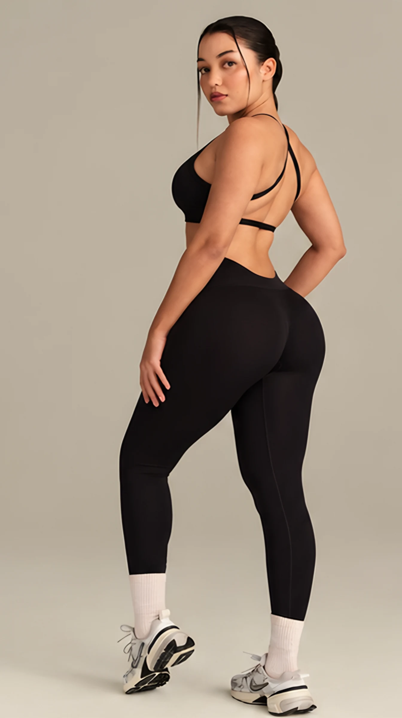Classy Cross Back Bra, worn, from the side