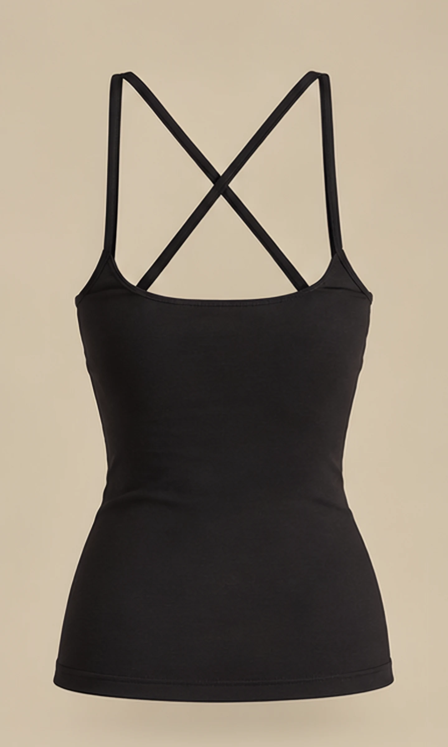 Classy Spaghetti Strap Tank, back view, flat, crossed straps