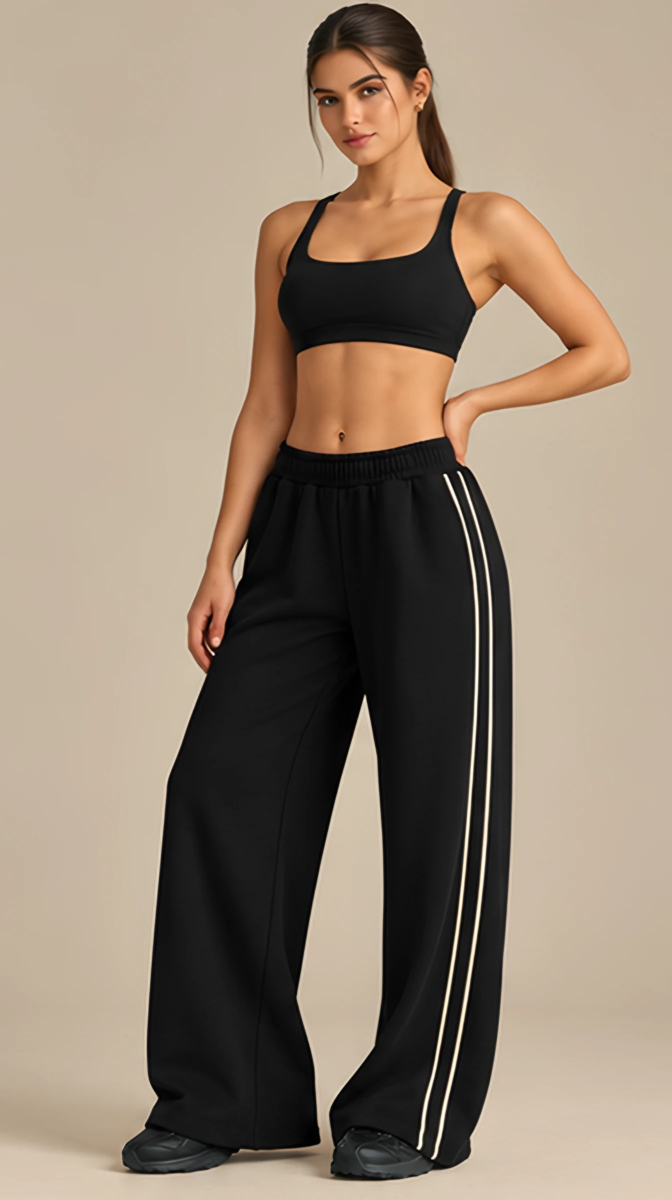 Classy Straight Leg Joggers, worn, front