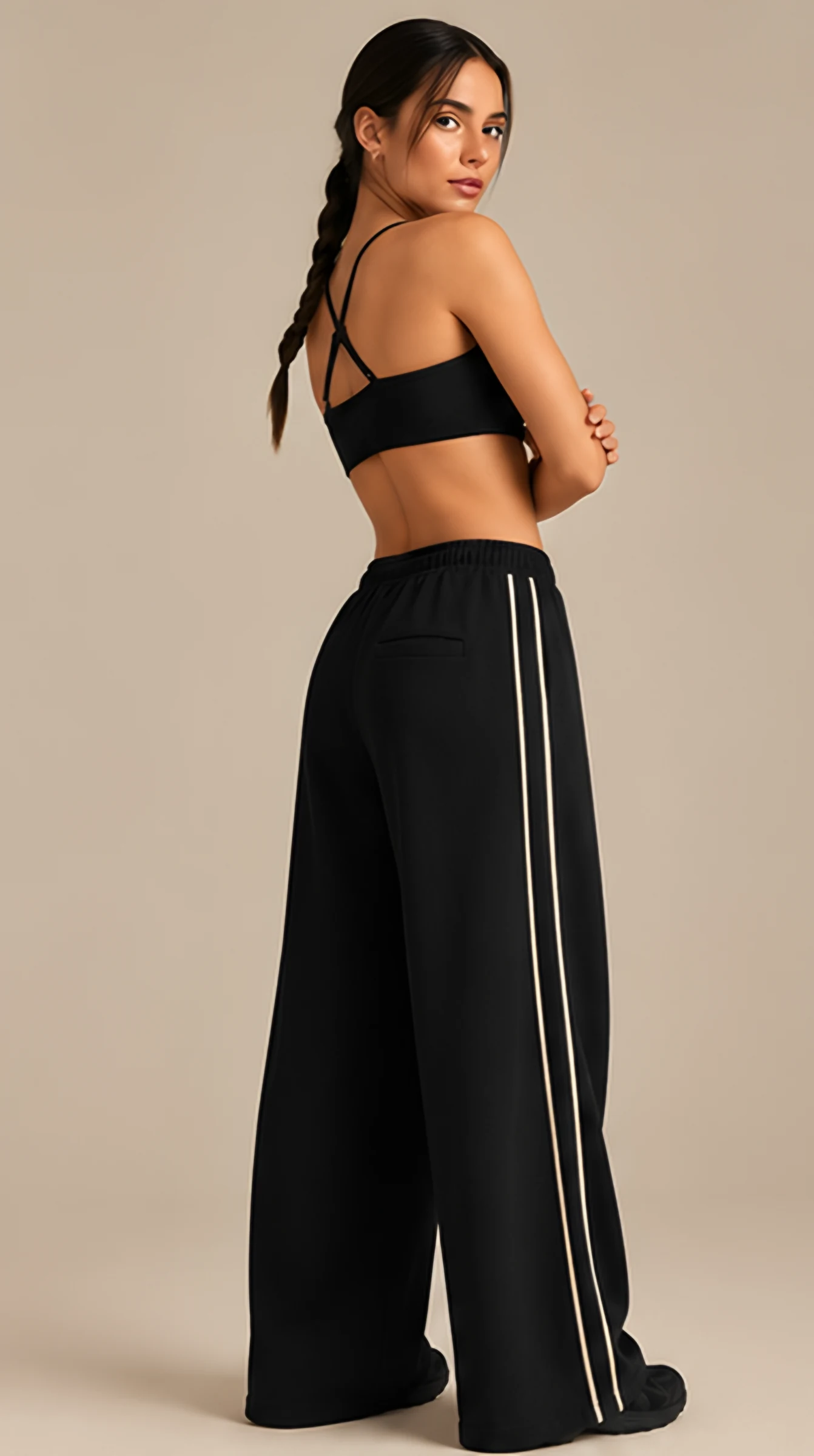 Classy Straight Leg Joggers, worn, back