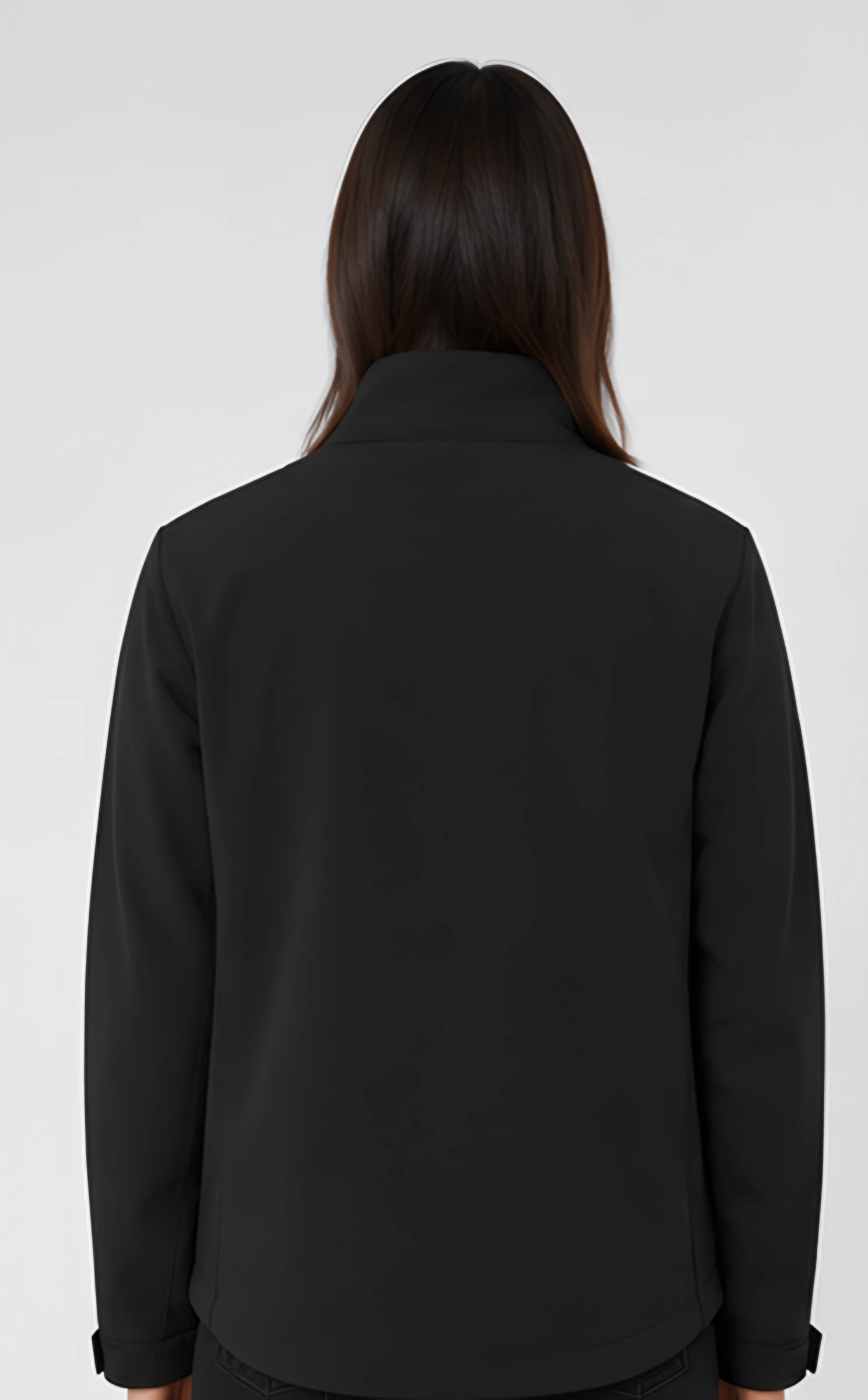 Classy Unisex Jacket, worn by a woman, back