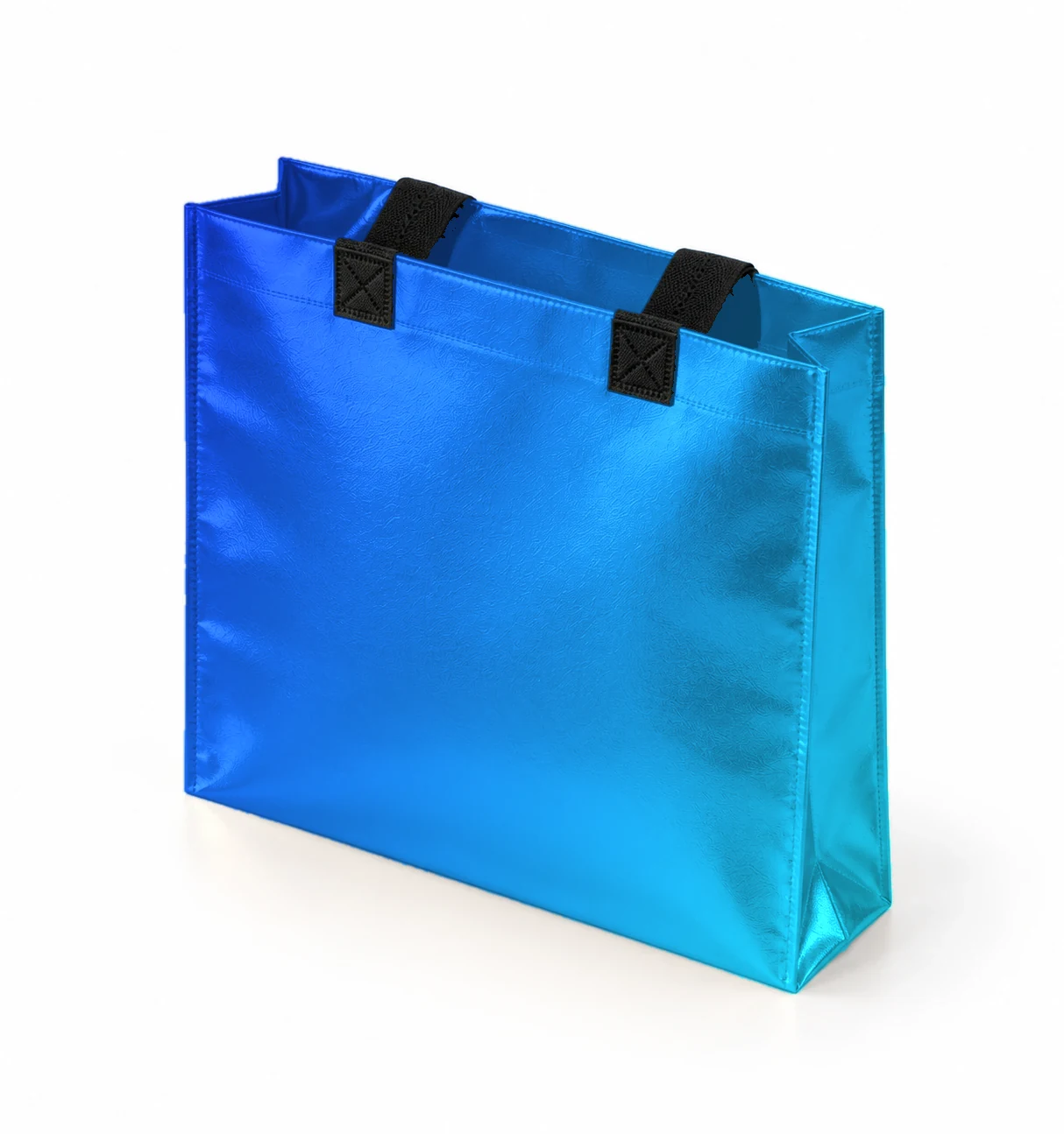 Coated bag, standing angled – Blue–Cyan shade