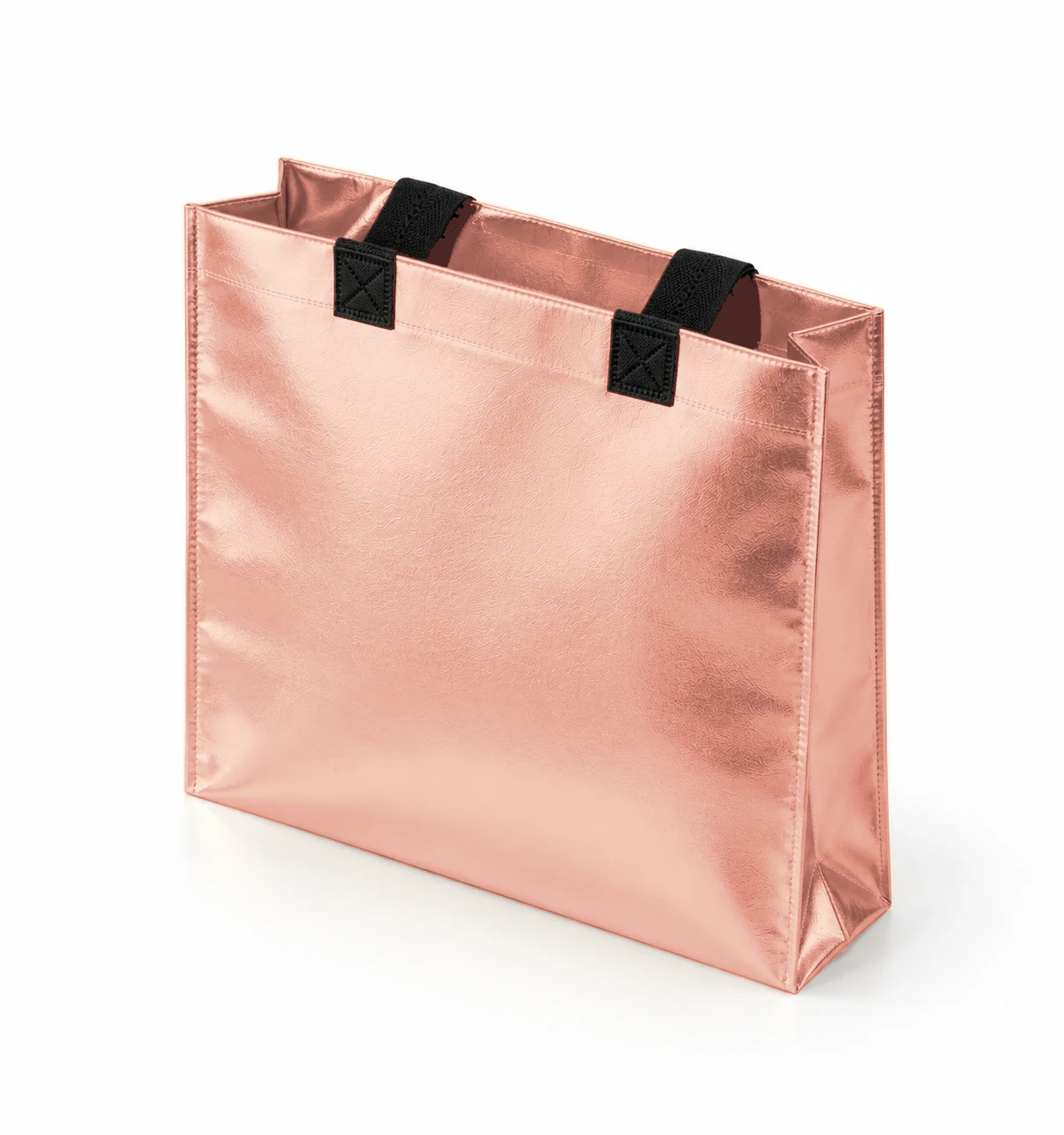 Coated bag, standing angled – Rose gold