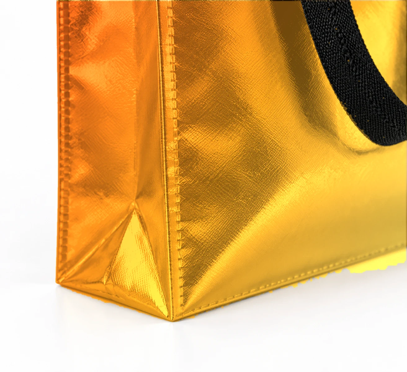Coated bag, gusset close-up – Sunset shade