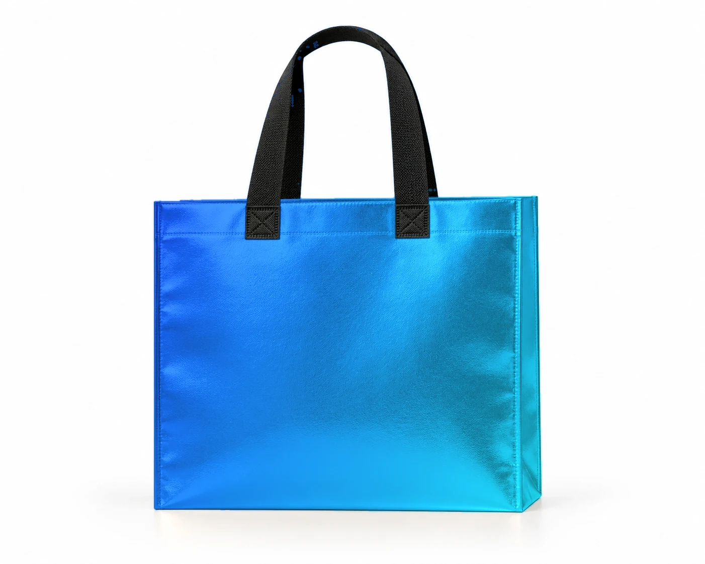 Coated bag, front view – Blue–Cyan shade
