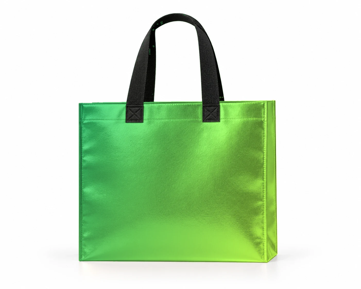 Coated bag, front view – Emerald–Lime shade
