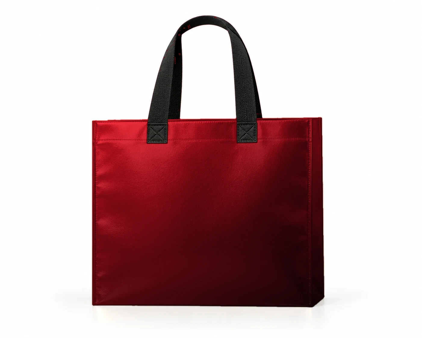 Coated bag, front view – Red–Black shade