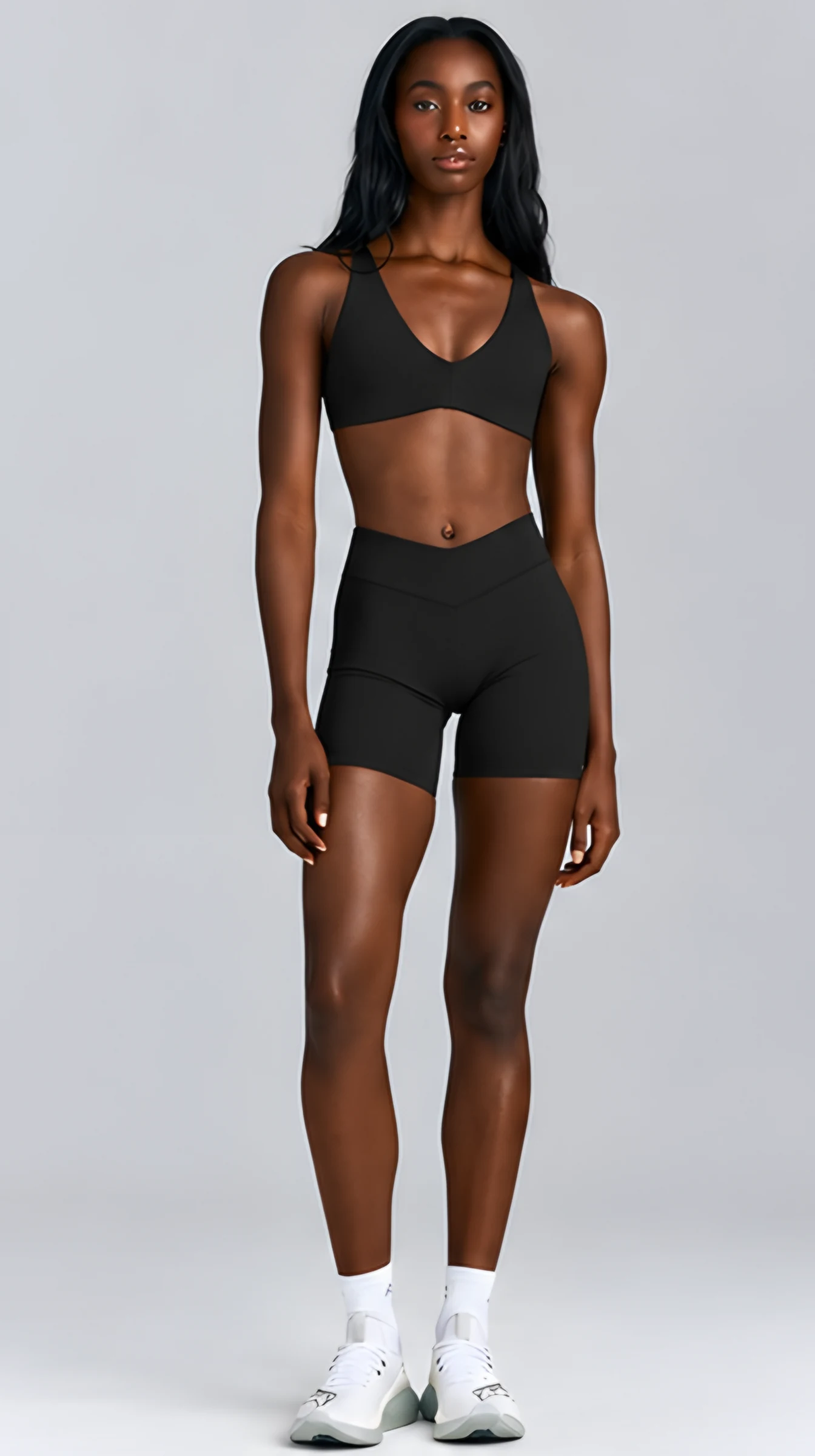 Classy Everyday CrossOver Bralette, worn, full length