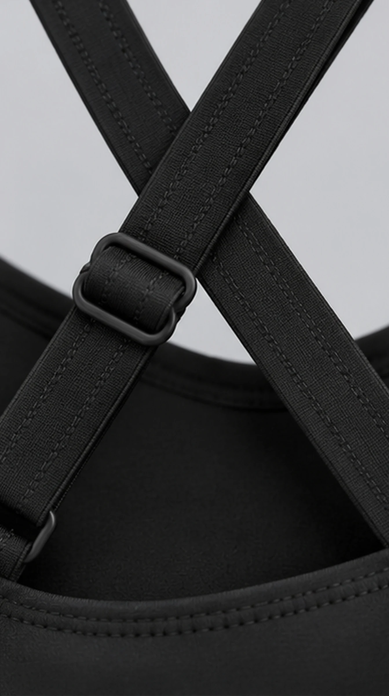 Classy Everyday CrossOver Bralette, close-up of the strap slider and ring