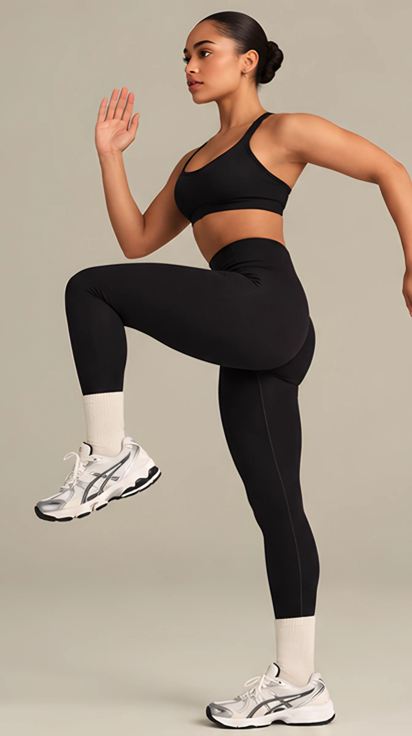 High Waist Classy Scrunch Leggings, worn, in motion