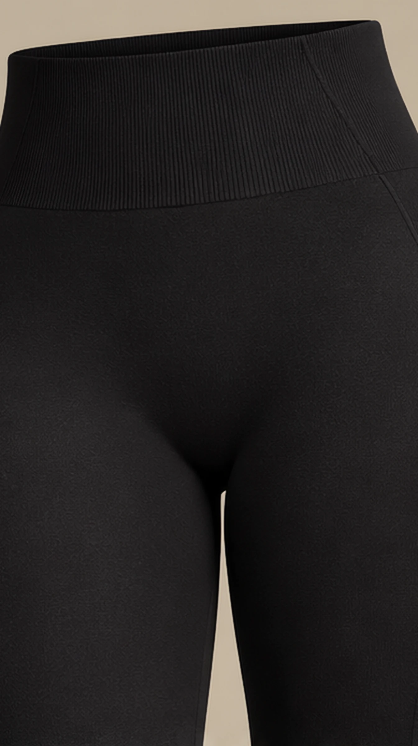 High Waist Classy Scrunch Leggings, close-up of the waistband and hips, front