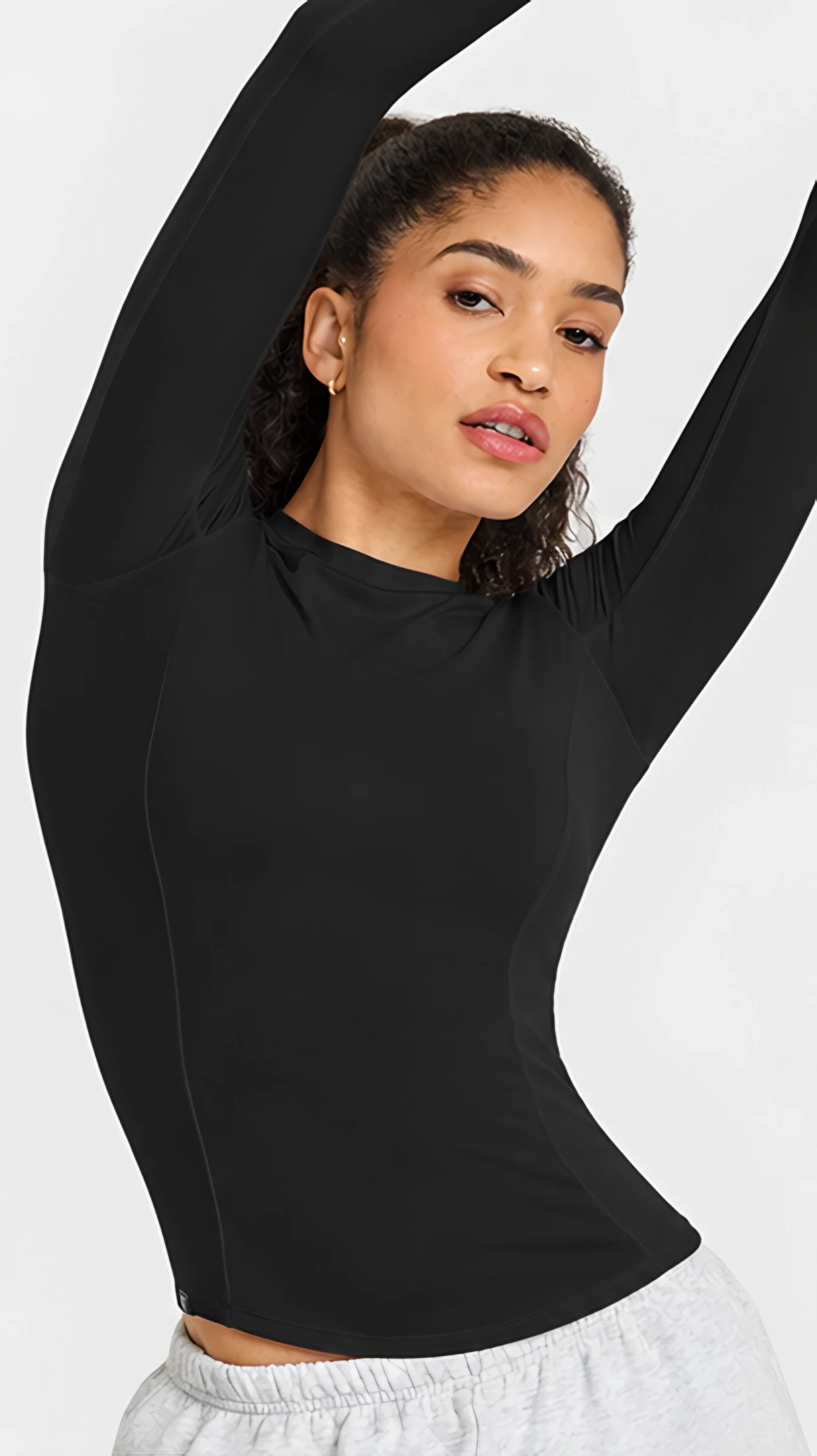 Classy Soft Long Sleeve, worn, arms raised