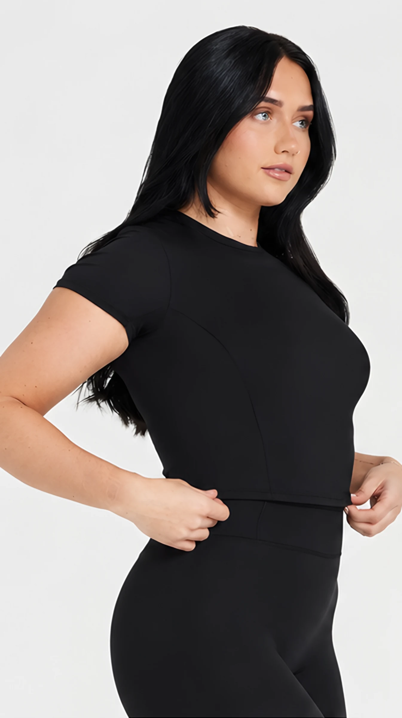 Classy Soft Mid Short Sleeve T-Shirt, worn, side view