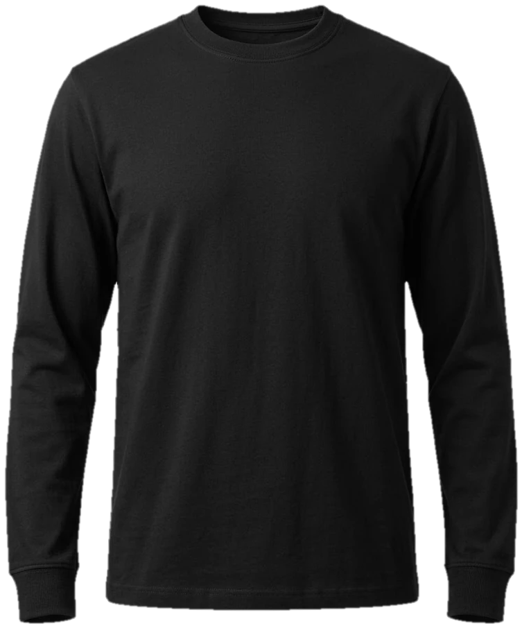 Full-sleeve cotton interlock T-shirt, front view