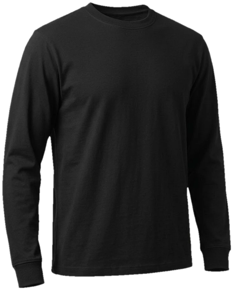 Full-sleeve cotton interlock T-shirt, side view