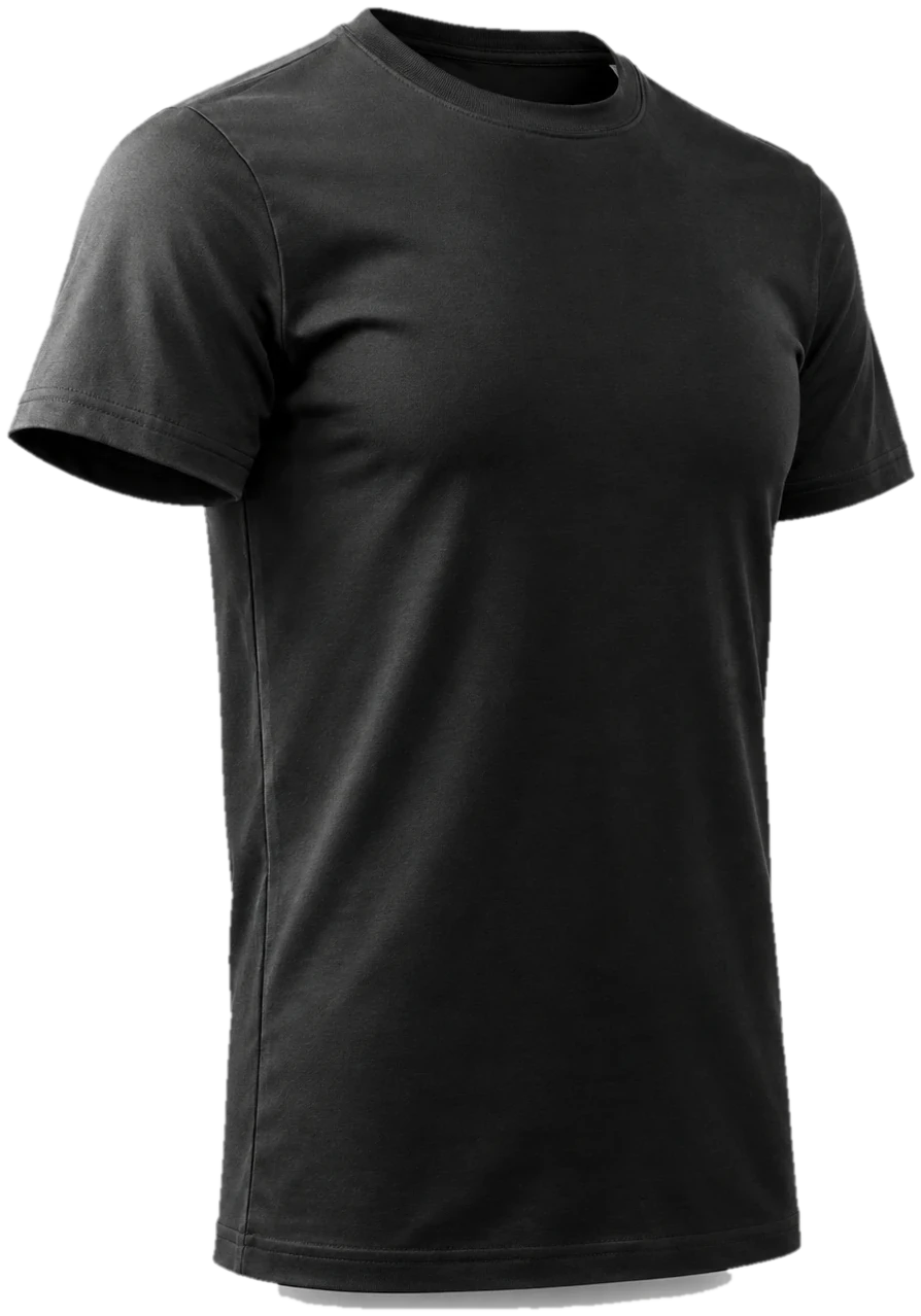 Polyester T-shirt, side view